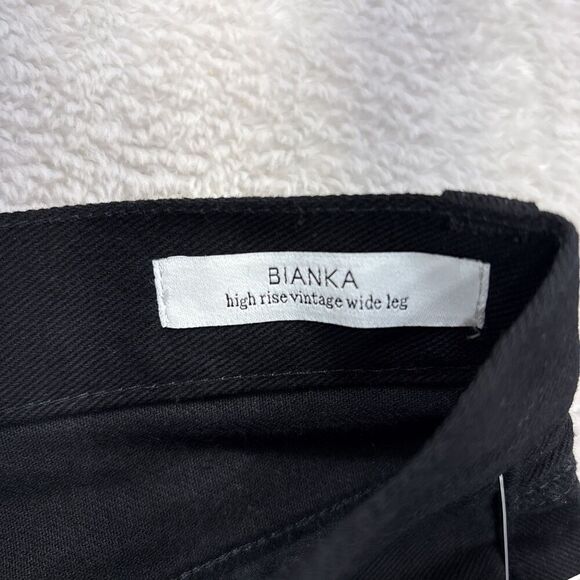 Sam Edelman Bianka Black Sequin Jeans Womens 24 High Rise Vintage Wide Leg New - Picture 8 of 15